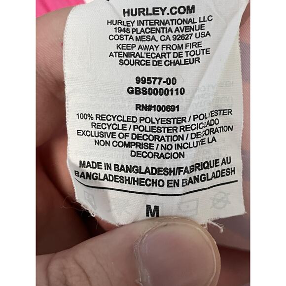 Hurley Shorts Womens Medium Pink Purple Stripe Running Mesh Lined Elastic Waist - Picture 8 of 9